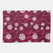 抽象的な花パターン キッチンタオル (横)