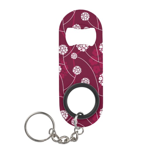 抽象的な花パターン キーホルダー栓抜き (正面)