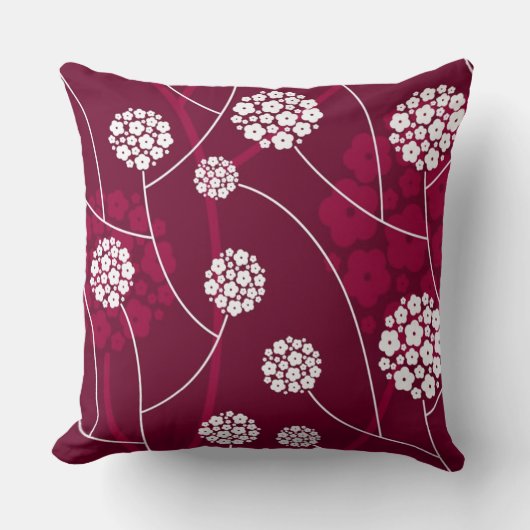 抽象的な花パターン クッション (正面)