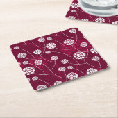 抽象的な花パターン スクエアペーパーコースター (アングル)
