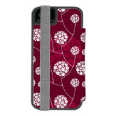 抽象的な花パターン INCIPIO iPhoneウォレットケース (フォリオ裏面)