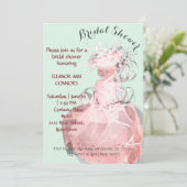 抽象的な花嫁のドレス　春のモデル　ブライダルシャワー 招待状 (スタンド正面)
