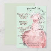 抽象的な花嫁のドレス　春のモデル　ブライダルシャワー 招待状 (正面/裏面)