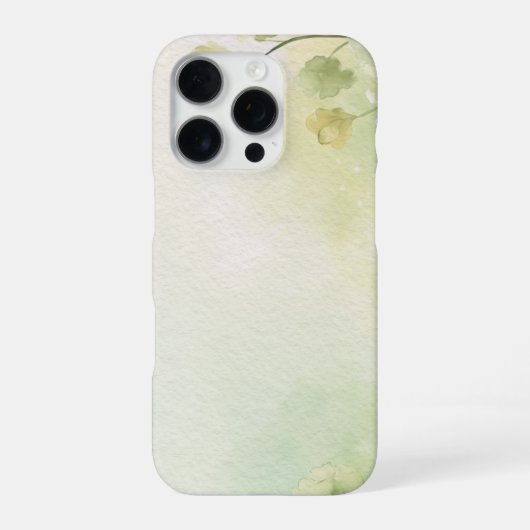 抽象的な花柄の柔らかなグリーンアルケミラ iPhoneケース (裏面)