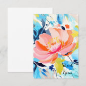 抽象的な花柄の絵画 サンキューカード (正面/裏面)