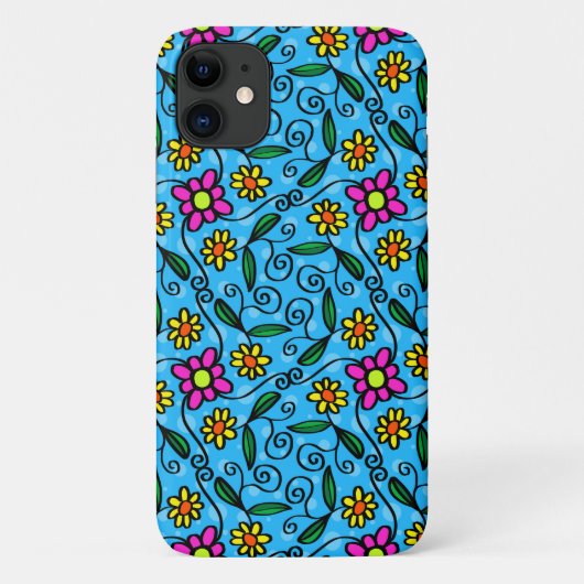 抽象的な花柄のiPhone 11ケース Case-Mate iPhoneケース (裏面)