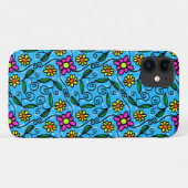 抽象的な花柄のiPhone 11ケース Case-Mate iPhoneケース (裏面(横))
