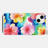 抽象的な花柄のiPhone/iPadケース iPhoneケース (裏面横)