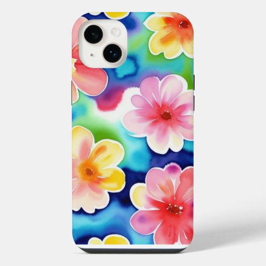 抽象的な花柄のiPhone/iPadケース iPhoneケース (裏面)