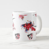 抽象的な花柄マグカップ ジャンボコーヒーマグカップ (正面右)