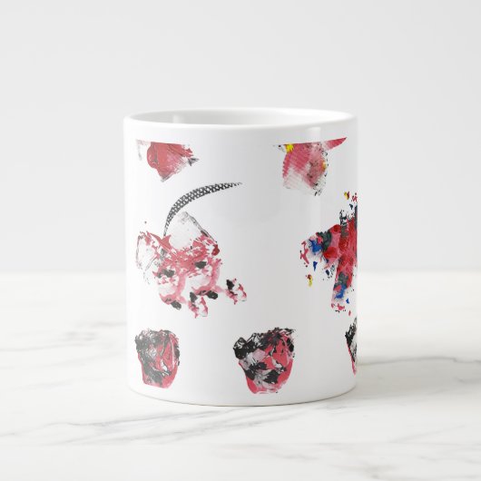 抽象的な花柄マグカップ ジャンボコーヒーマグカップ (正面)