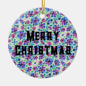 抽象的な花柄 - セラミック オーナメント (正面)