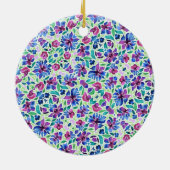 抽象的な花柄 - セラミック オーナメント (裏面)