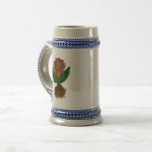 抽象的な花柄 ビールジョッキ (正面左)