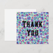 抽象的な花柄 - 感謝カード (正面/裏面)
