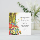 抽象的な花模様およびピースサインは日付を救います セーブザデート (スタンド正面)