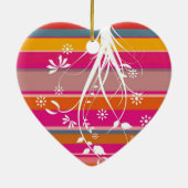 抽象的な花模様カット セラミックオーナメント (裏面)