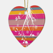 抽象的な花模様カット セラミックオーナメント (左)