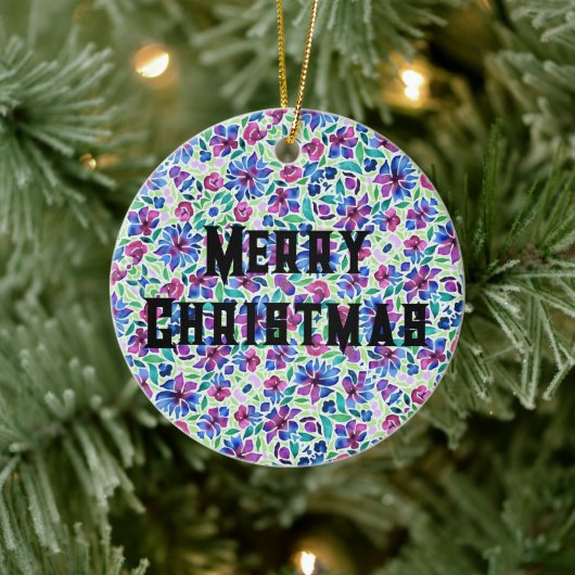 抽象的な花模様 - セラミック オーナメント (ツリー)