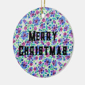 抽象的な花模様 - セラミック オーナメント (左)