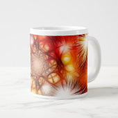 抽象的な花火と星の背景 ジャンボコーヒーマグカップ (正面右)