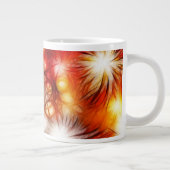 抽象的な花火と星の背景 ジャンボコーヒーマグカップ (右)