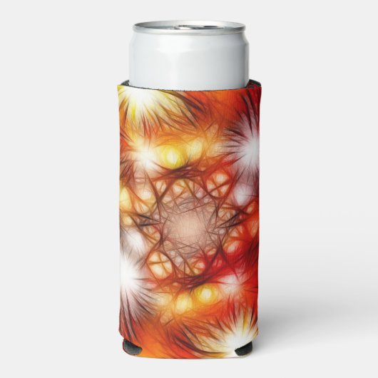 抽象的な花火と星の背景 スリム缶クーラー (Seltzer正面)