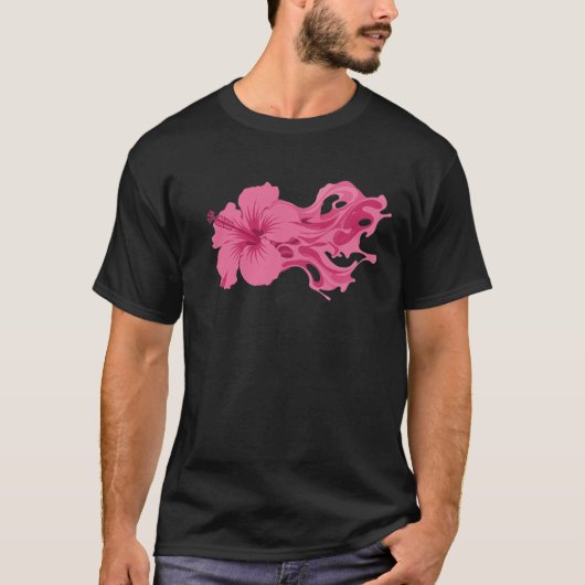抽象的な花9 アーティスティックデザイン プリント Tシャツ (正面)