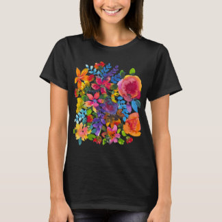 抽象的な花 アクティブTシャツ Tシャツ
