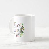 抽象的な花 コーヒーマグカップ (正面左)