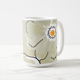 抽象的な花 コーヒー＆ホットココアマグ コーヒーマグカップ