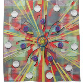 抽象的な花 シャワーカーテン (正面)