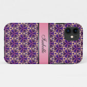 抽象的な花 ピンクの名前入り v2 Case-Mate iPhoneケース (裏面(横))