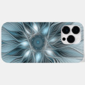 抽象的な花 フラクタル 青 グレー Case-Mate iPhoneケース (裏面 (横))