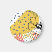 抽象的な花 マグネット (正面)