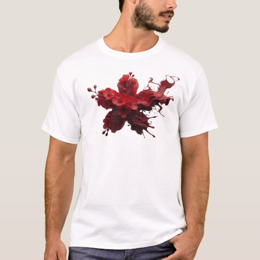 抽象的な花 35 オリジナルTシャツデザイン Tシャツ (正面)