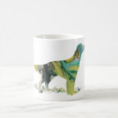 抽象的な英国セッターのシルエット コーヒーマグカップ (中央)