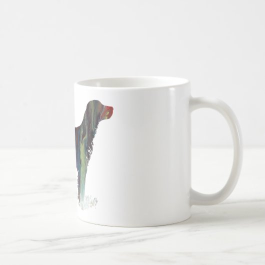 抽象的な英国セッターのシルエット コーヒーマグカップ (右)