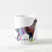 抽象的な英国セッターのシルエット コーヒーマグカップ (中央)