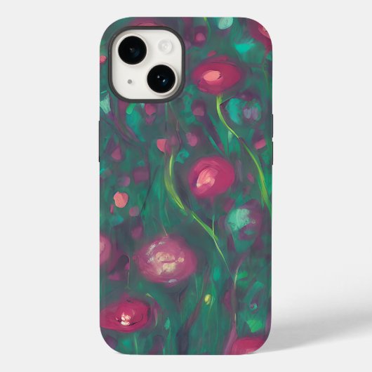 抽象的な落ち着いた赤いバラ Case-Mate iPhoneケース (裏面)