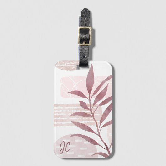 抽象的な落ち着く水彩の形 ラゲッジタグ (正面縦)