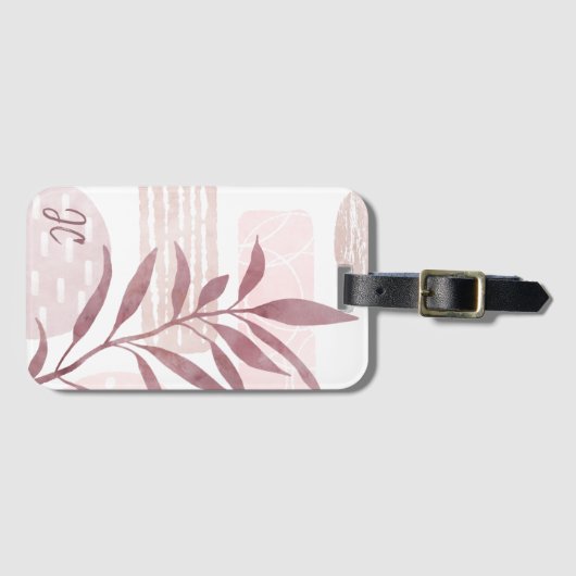 抽象的な落ち着く水彩の形 ラゲッジタグ (正面横)