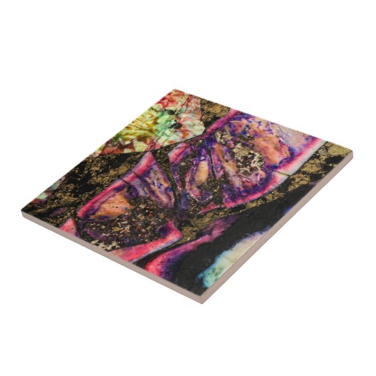 抽象的な落書きの海の沈殿物の瑪瑙のマクロタイル タイル (側面)