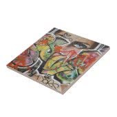 抽象的な落書きの芸術の壁の文字タイプ女性の顔 タイル (側面)