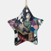 抽象的な落書きアート セラミックオーナメント (右)