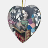 抽象的な落書きアート セラミックオーナメント (左)