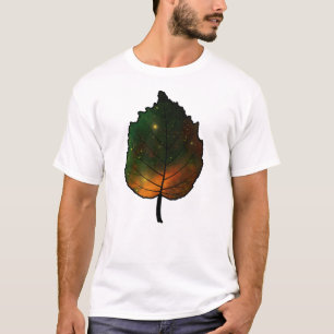 抽象的な葉のデザイン Tシャツ