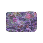 抽象的な葉の模様 ピンク 紫 バスマット (正面)