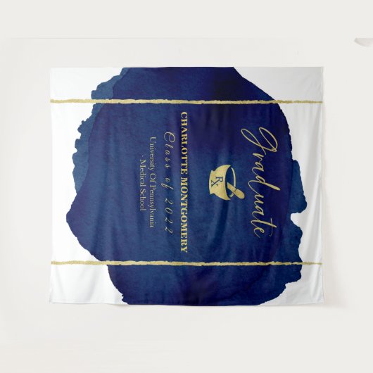 抽象的な薬学部卒業の背景 タペストリー (正面(横))