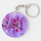 抽象的な藤色のハイビスカスの花 キーホルダー (裏面)